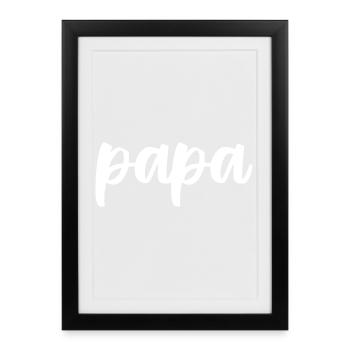 Papa : Design Calligraphie Élégante - Affiche encadrée (27 × 37 cm) - noir - Devant