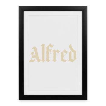 Alfred Blackletter Name Ornament - Framed poster (27 × 37 cm) - black - Front