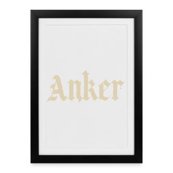 Anker Gothic Vintage Design - Affiche encadrée (27 × 37 cm) - noir - Devant