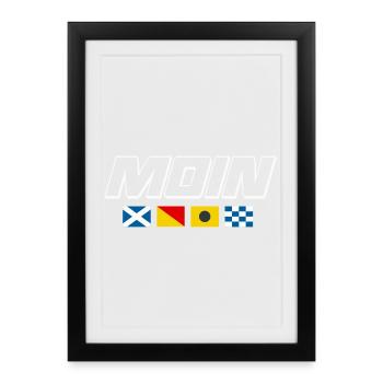 Conception du pavillon maritime MOIN - Affiche encadrée (27 × 37 cm) - noir - Devant