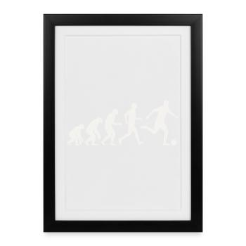 Évolution du football Développement du footballeur en silhouette - Affiche encadrée (27 × 37 cm) - noir - Devant