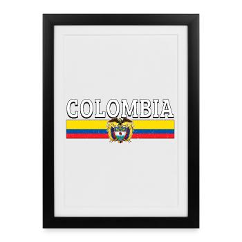 Colombian Flag Colombia Seal - Framed poster (27 × 37 cm) - black - Front