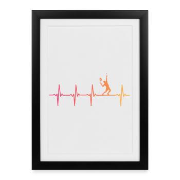 Tennisspieler von Sunset Heartbeat - Gerahmtes Poster (27 × 37 cm) - Schwarz - Vorne