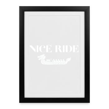 Nice dragon boat ride - Framed poster (27 × 37 cm) - black - Front