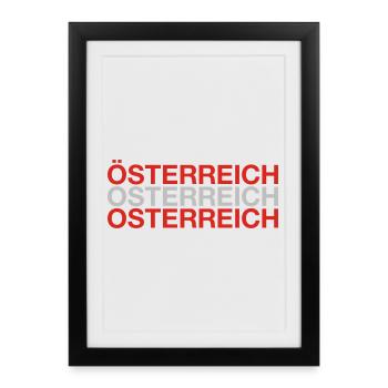 AUTRICHE Drapeau de l’Autriche - Affiche encadrée (27 × 37 cm) - noir - Devant