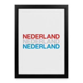 NIEDERLANDE Nederland Pays-Bas Pays-Bas - Affiche encadrée (27 × 37 cm) - noir - Devant