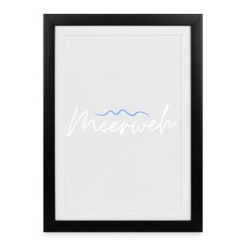 Meerweh Anker Norddeutsch Küste Heimathafen Segeln - Gerahmtes Poster (27 × 37 cm) - Schwarz - Vorne