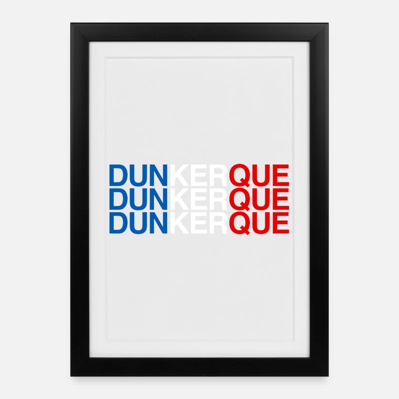 DUNKERQUE France Drapeau Français - Affiche encadrée (27 × 37 cm) - noir