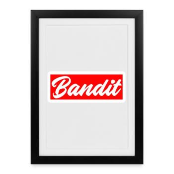 bandit thief crime criminal sticker hooligan gang - Framed poster (27 × 37 cm) - black - Front