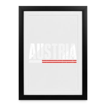 Austria Bold Distressed Flag - Framed poster (27 × 37 cm) - black - Front