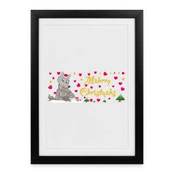 Iconic Wolf Christmas, MÄHrry Christmähs Stern - Framed poster (27 × 37 cm) - black - Front