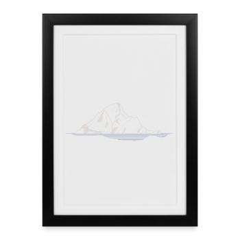 Skellig Michael | Irland Insel Lineart - Gerahmtes Poster (27 × 37 cm) - Schwarz - Vorne