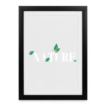 Nature Leaves Embrace Typography - Framed poster (27 × 37 cm) - black - Front
