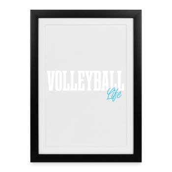 Volley-ball - Affiche encadrée (27 × 37 cm) - noir - Devant
