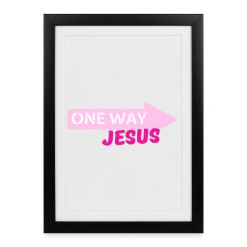 One Way Jesus Arrow - Framed poster (27 × 37 cm) - black - Front