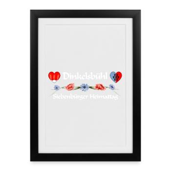 Dinkelsbühl Heimattag für Siebenbürger Sachsen - Gerahmtes Poster (27 × 37 cm) - Schwarz - Vorne
