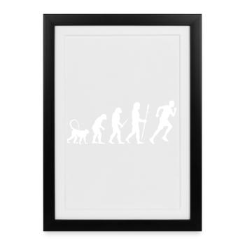 Évolution du joggeur - Affiche encadrée (27 × 37 cm) - noir - Devant