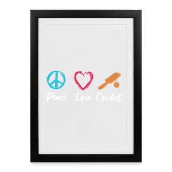 Peace Love Cricket - Affiche encadrée (27 × 37 cm) - noir - Devant