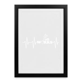 Heartbeat Heart Rate Piston Cars Racing Garage Tuner - Framed poster (27 × 37 cm) - black - Front