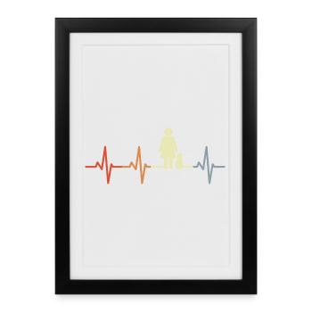 Cat Mom Heartbeat - Framed poster (27 × 37 cm) - black - Front
