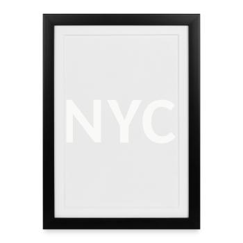 NYC Schriftzug - Gerahmtes Poster (27 × 37 cm) - Schwarz - Vorne