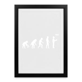 Lustig Pilot Evolution Entwicklung Fliegerei icon - Gerahmtes Poster (27 × 37 cm) - Schwarz - Vorne
