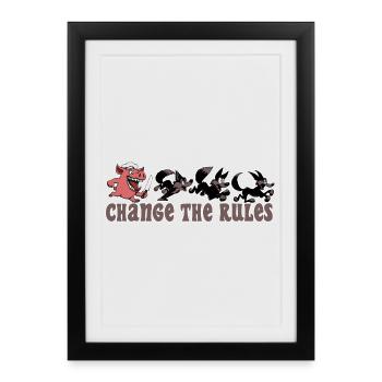 Schwein ändert die Regeln! - Gerahmtes Poster (27 × 37 cm) - Schwarz - Vorne