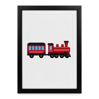 Railway, Train, Steam Locomotive - Framed poster (27 × 37 cm) - black - Front