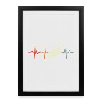 J’adore les trompettes - Affiche encadrée (27 × 37 cm) - noir - Devant