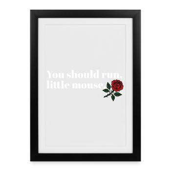 Run Baby Run – Design sombre de Booktok - Affiche encadrée (27 × 37 cm) - noir - Devant