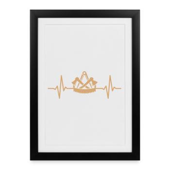Carpenter's guild sign heartbeat carpenter - Framed poster (27 × 37 cm) - black - Front