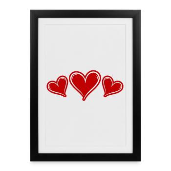 Ligne de cœur Amour du cœur - Affiche encadrée (27 × 37 cm) - noir - Devant