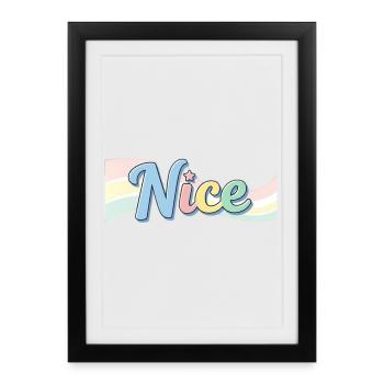 Nice style design with rainbow text - Framed poster (27 × 37 cm) - black - Front
