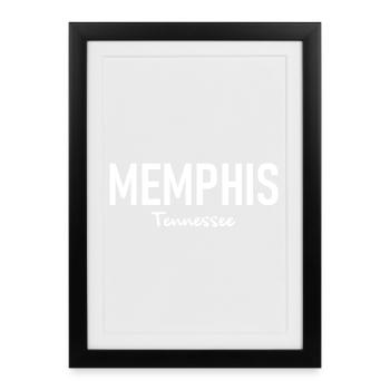 Memphis - Tennessee - États-Unis - États-Unis Amérique - Affiche encadrée (27 × 37 cm) - noir - Devant