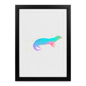 Dégradé de loutre de mer - Affiche encadrée (27 × 37 cm) - noir - Devant