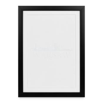 Warsaw Skyline, Warsaw Poland - Framed poster (27 × 37 cm) - black - Front