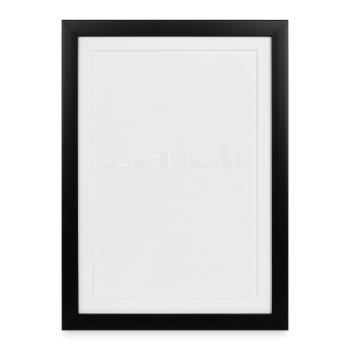 Skyline de Kiev, Kiev Ukraine - Affiche encadrée (27 × 37 cm) - noir - Devant