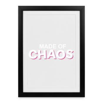 Fabriqué en accent rose Chaos - Affiche encadrée (27 × 37 cm) - noir - Devant