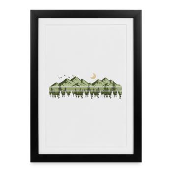 Mountains Forest Nature Trees Outdoor Nature Lovers - Framed poster (27 × 37 cm) - black - Front