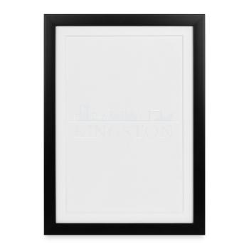 Kingston Skyline, Kingston Jamaïque - Affiche encadrée (27 × 37 cm) - noir - Devant