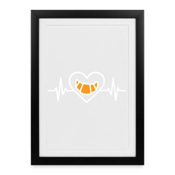 Croissant Coeur Gourmet Breakfast - Framed poster (27 × 37 cm) - black - Front