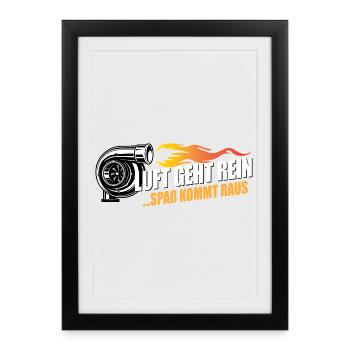 Turboflamme Luft Geht Rein Spaß kommt raus - Gerahmtes Poster (27 × 37 cm) - Schwarz - Vorne