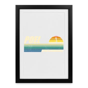 Mer Baltique SENTIMENTS RÉTRO DE PLAGE POEL Souvenier Drôle - Affiche encadrée (27 × 37 cm) - noir - Devant