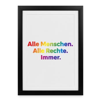 All People All Rights Always Statement - Framed poster (27 × 37 cm) - black - Front