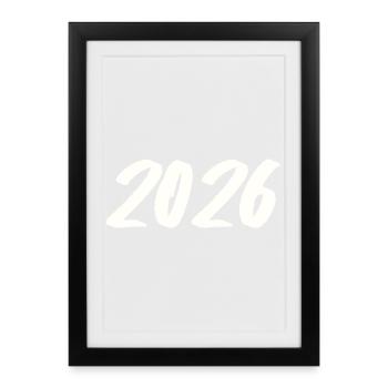 Year 2026 Brushstroke - Framed poster (27 × 37 cm) - black - Front