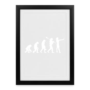 Evolution Of Man Gun Shooting Target Practice - Framed poster (27 × 37 cm) - black - Front