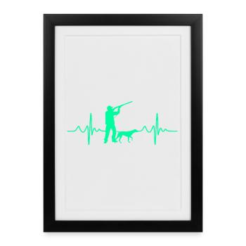 Heartbeat Hunter Hunting - Framed poster (27 × 37 cm) - black - Front