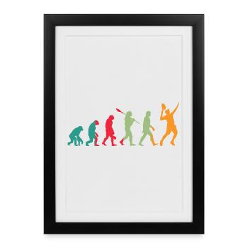 Tennis Evolution Retro - Framed poster (27 × 37 cm) - black - Front