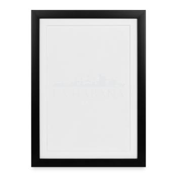 La silhouette de La Havane, La Havane, Cuba - Affiche encadrée (27 × 37 cm) - noir - Devant