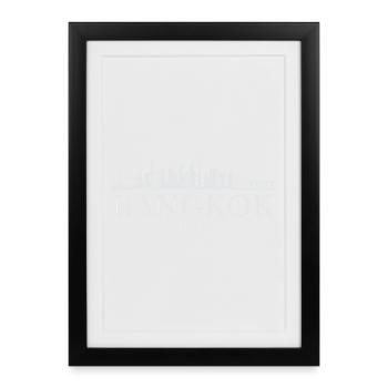 Silhouette de Bangkok, Bangkok Thaïlande - Affiche encadrée (27 × 37 cm) - noir - Devant